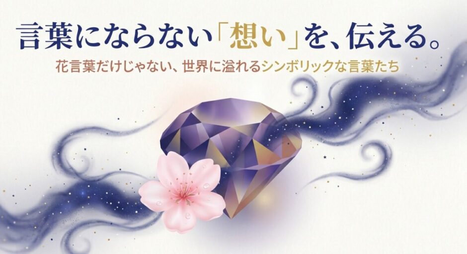 言葉にならない想いを伝える、花言葉に類似したシンボリックな言葉たちのタイトルスライド。