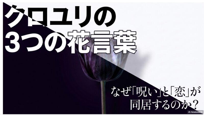 クロユリの3つの花言葉 なぜ「呪い」と「恋」が同居するのか？