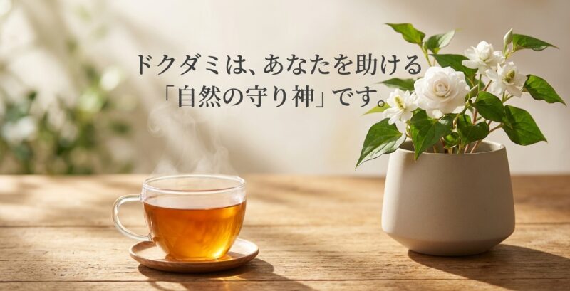 ドクダミは、あなたを助ける「自然の守り神」ですというメッセージ