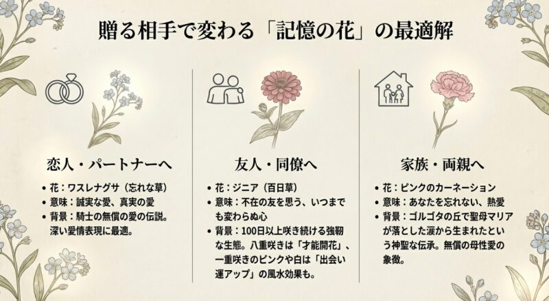 恋人、友人、家族など贈る相手によって変わる最適な花と言葉の意味合い