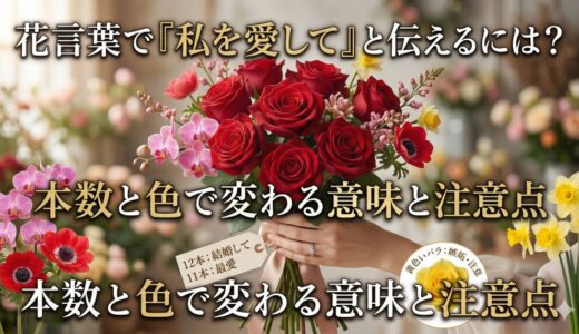 花言葉で私を愛してと伝えるには？本数と色で変わる意味と注意点