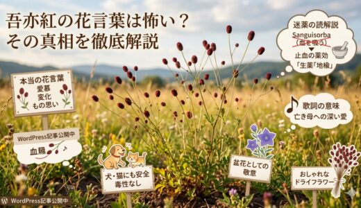「吾亦紅 花言葉 怖い」は嘘！由来や毒性・歌詞の噂を徹底解説
